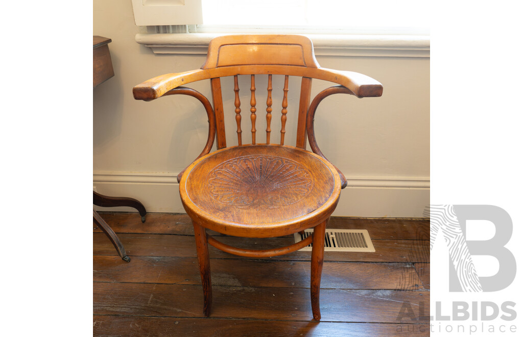 Oak Captains Chair with Pressed Seat