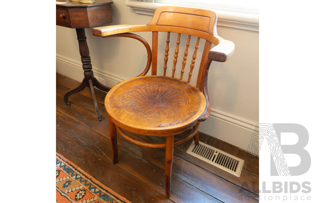 Oak Captains Chair with Pressed Seat