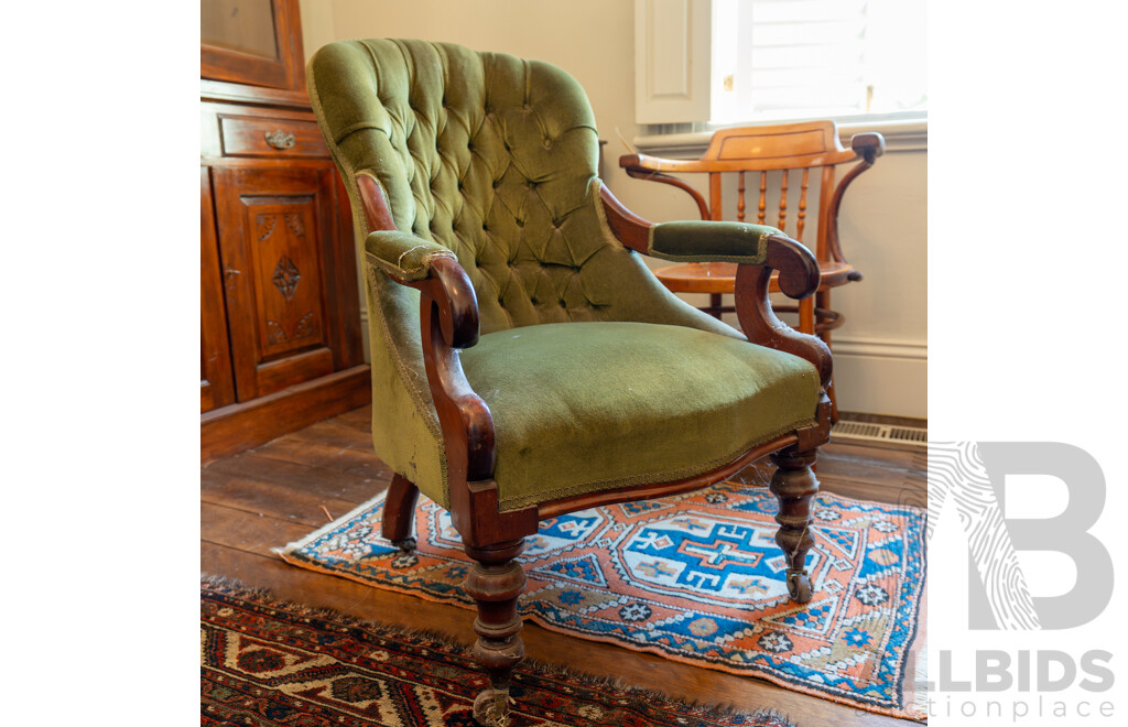 Victorian Mahogany Library Chair