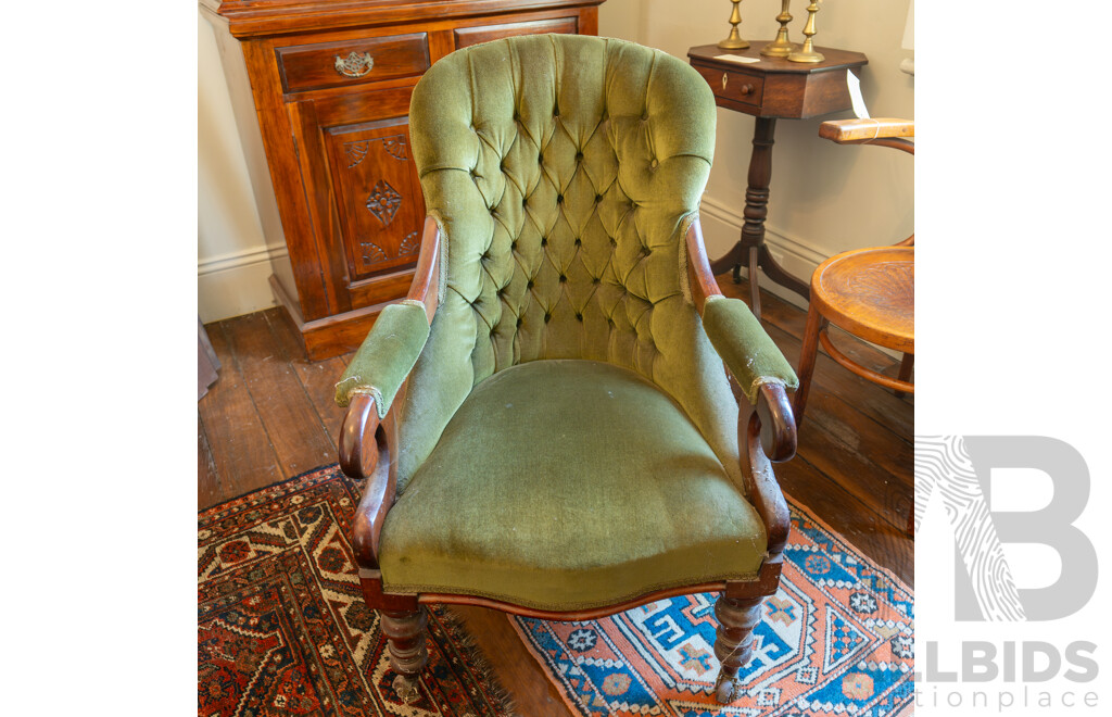 Victorian Mahogany Library Chair