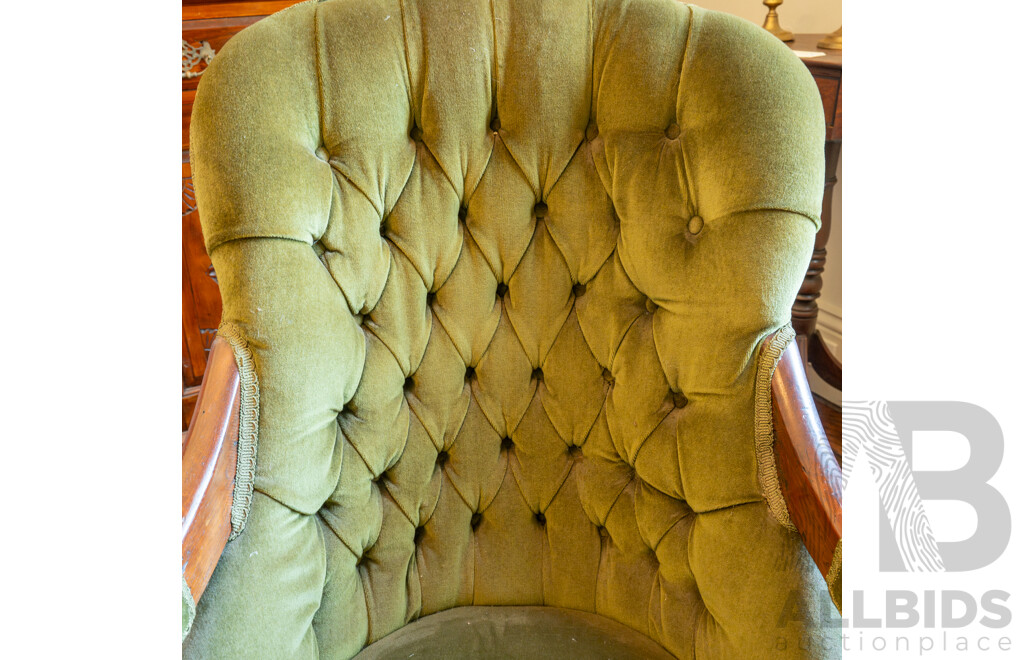 Victorian Mahogany Library Chair