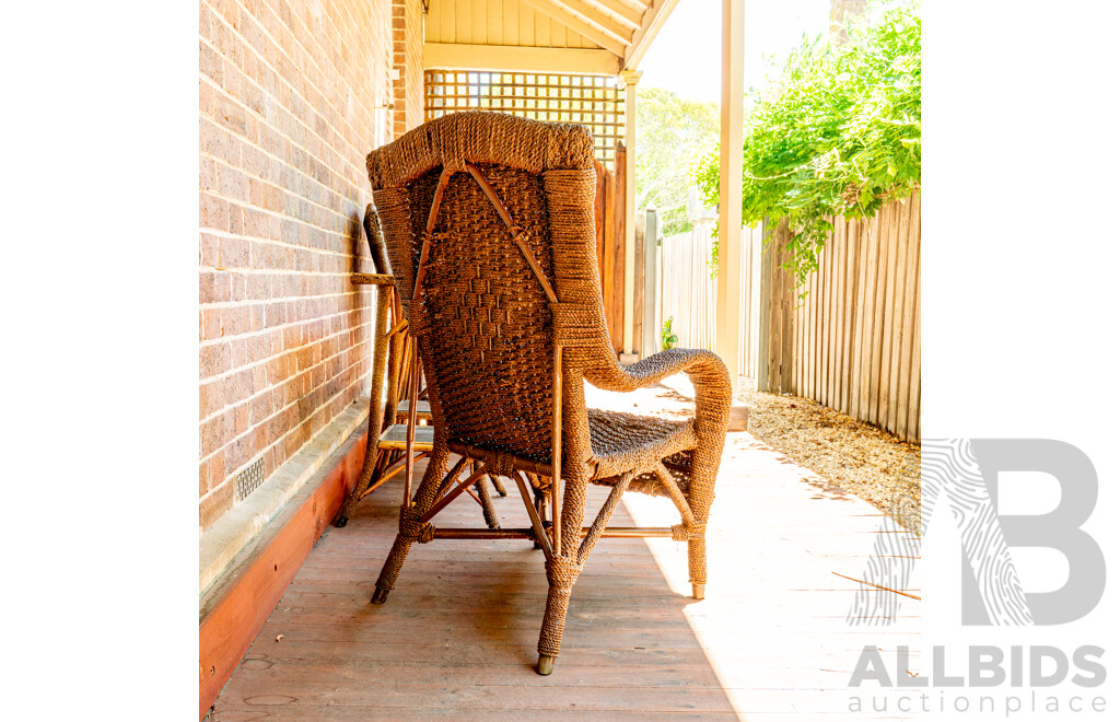 Pair of Turn of the Century Seagrass Armchairs