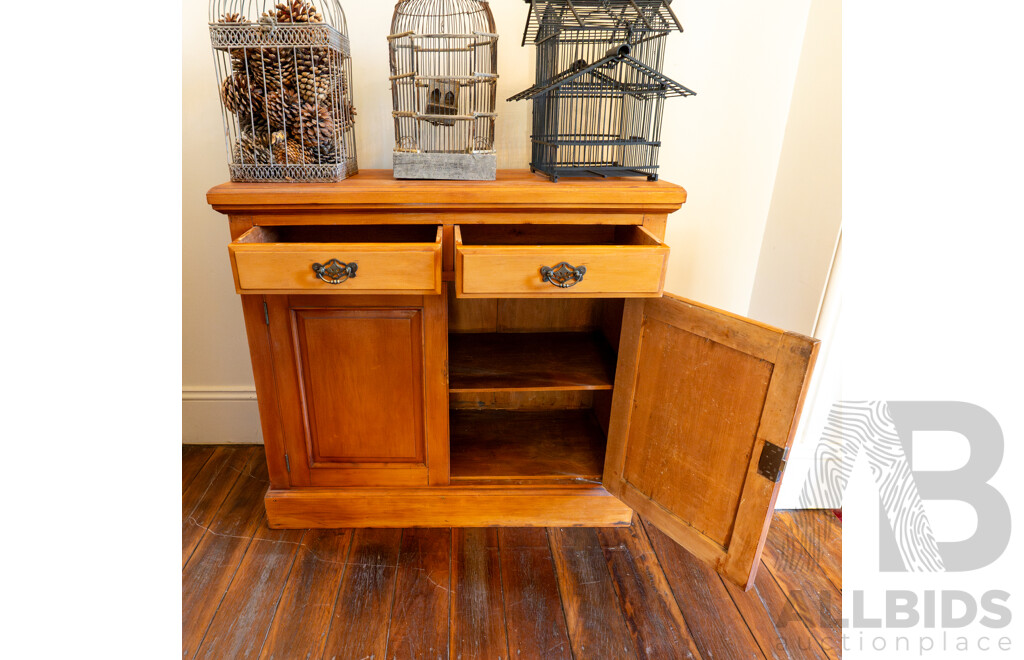 Edwardian Pine Two Door, Two Drawer Sideboard