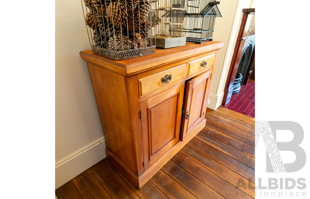 Edwardian Pine Two Door, Two Drawer Sideboard