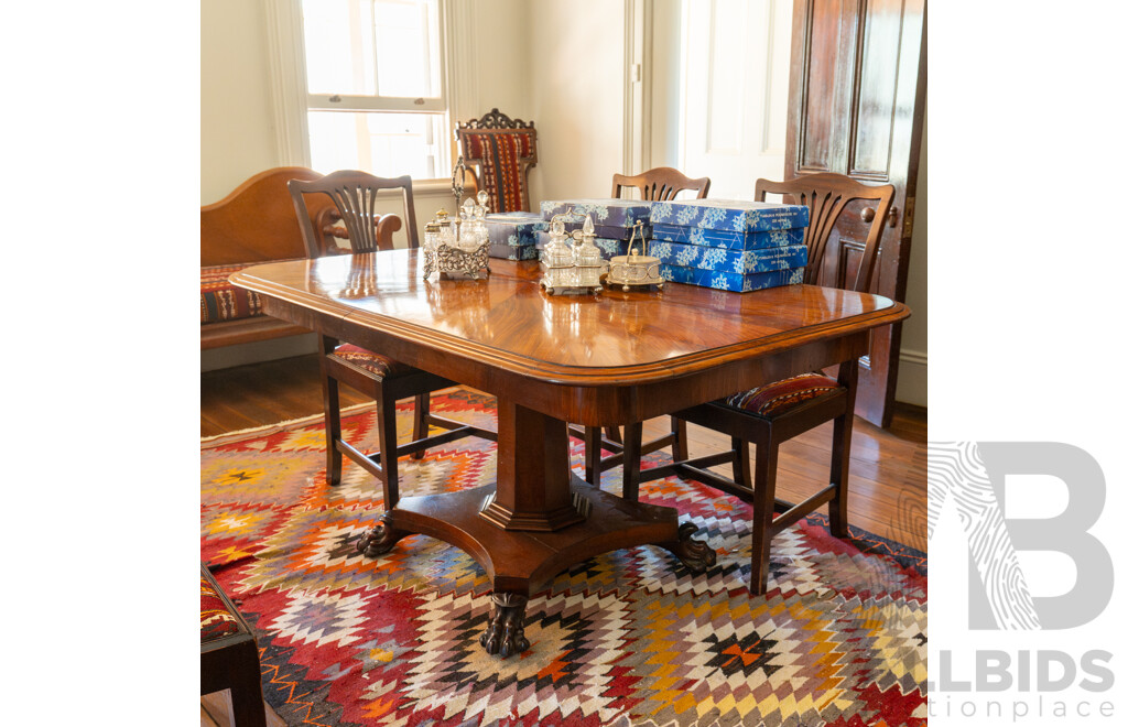 Good William IV Single Pedestal Mahogany Dining Table