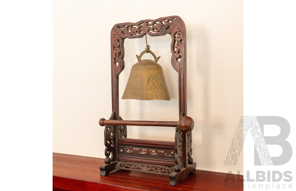 Intricately Carved Free Standing Bell