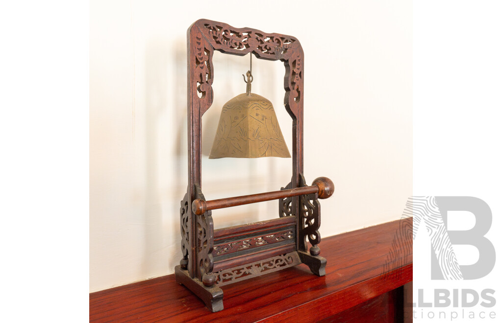 Intricately Carved Free Standing Bell