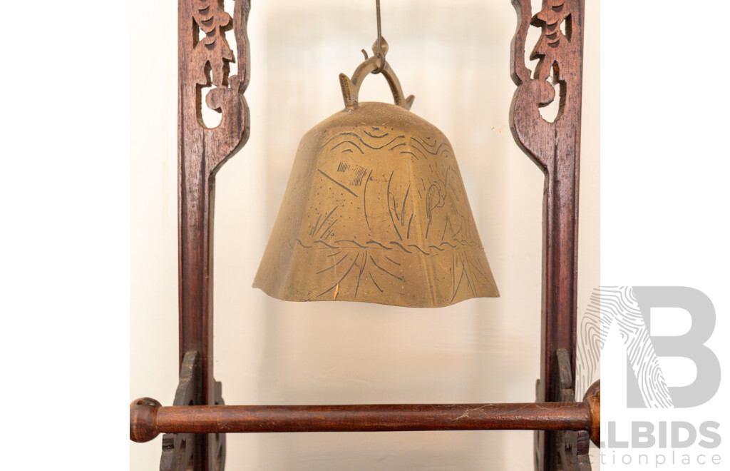 Intricately Carved Free Standing Bell