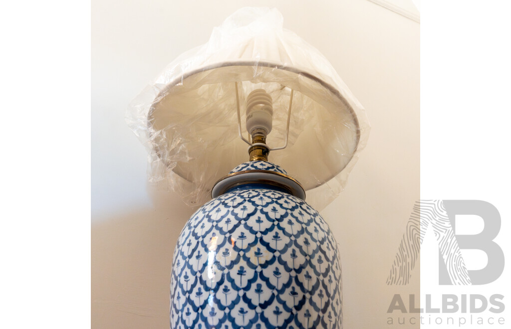 Chinese Blue and White Ginger Jar Converted Table Lamp