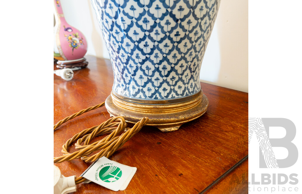 Chinese Blue and White Ginger Jar Converted Table Lamp