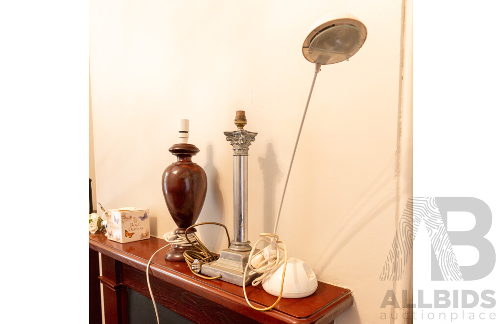 Collection of Three Various Table Lamps