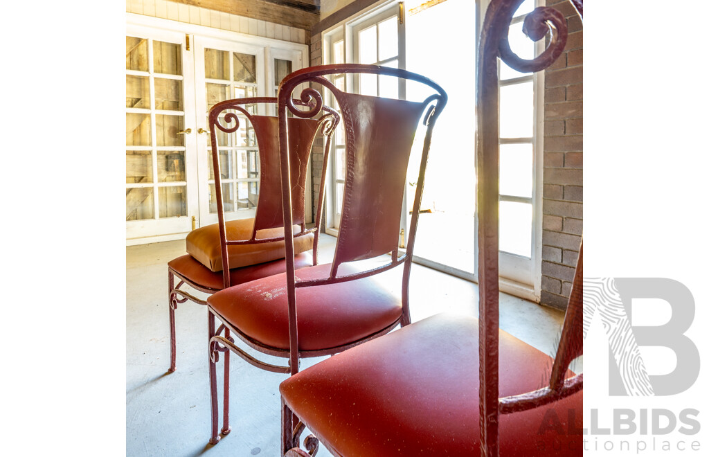 Set of Four French Wrought Iron Cafe Chairs