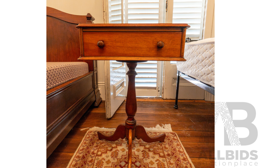 Victorian Cedar Single Drawer Side Table