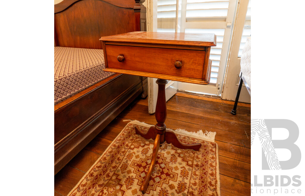 Victorian Cedar Single Drawer Side Table