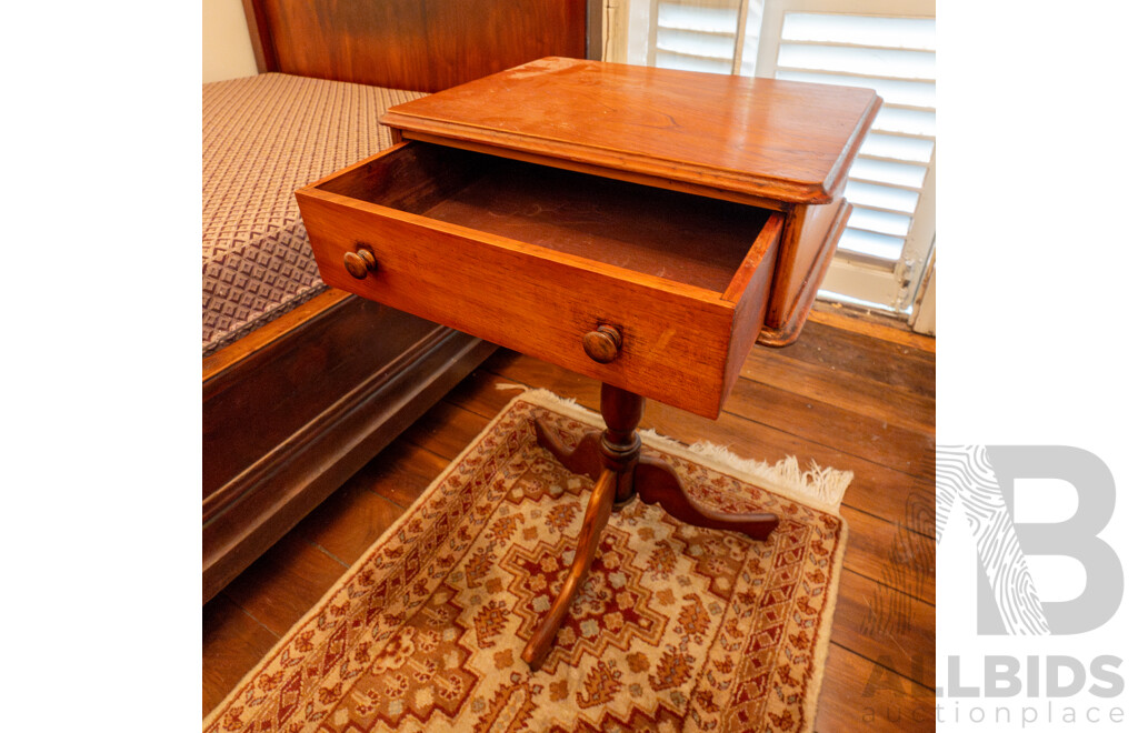 Victorian Cedar Single Drawer Side Table