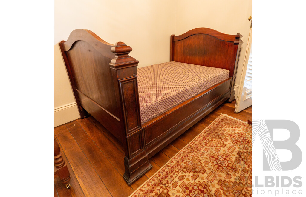 Victorian Rosewood King Single Sleigh Bed