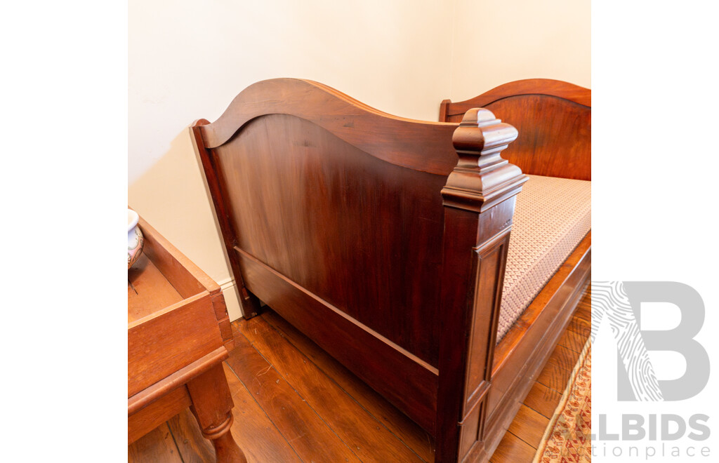 Victorian Rosewood King Single Sleigh Bed