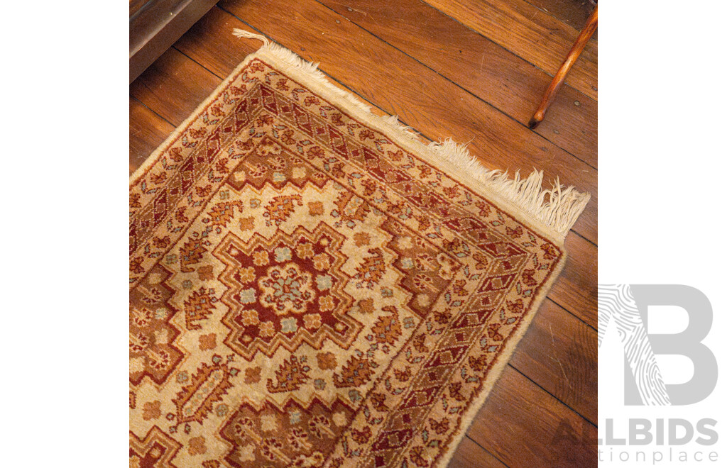 Hand Knotted Persian Hall Runner with Geometric Design