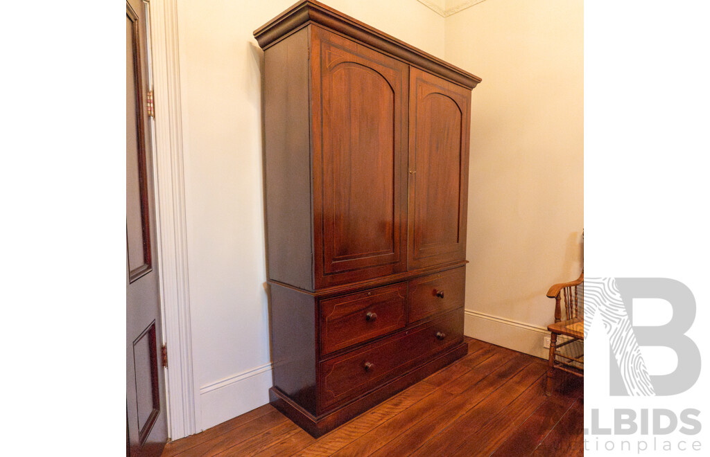 Victorian Mahogany and Satinwood Two Piece Gents robe