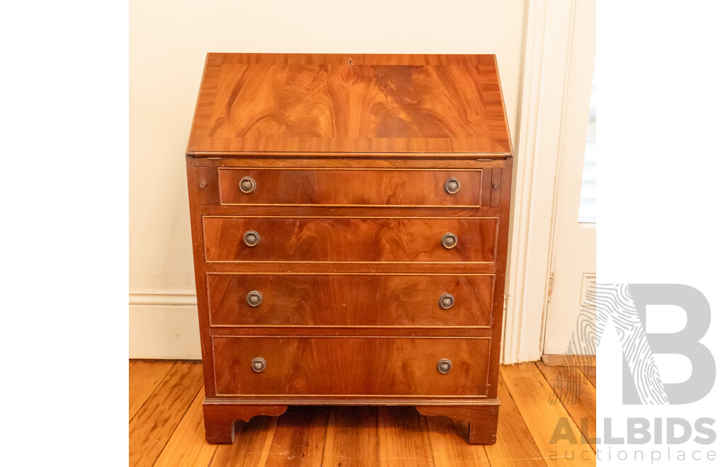 Reproduction Mahogany Drop Front Bureau