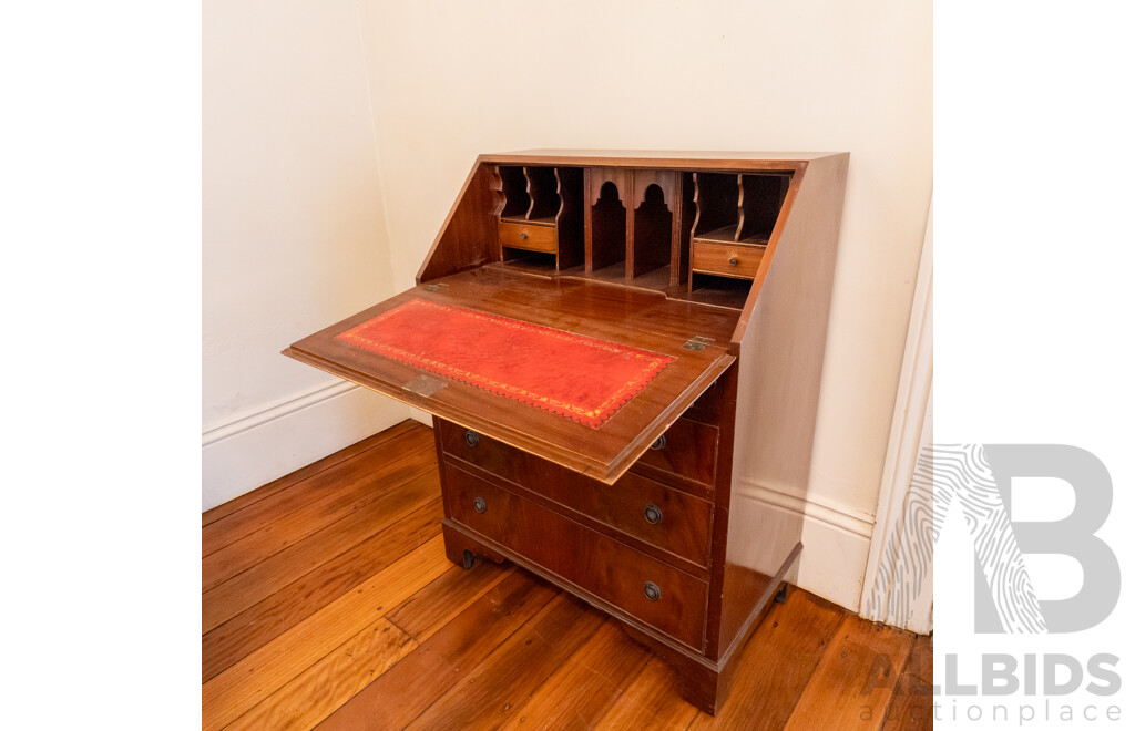 Reproduction Mahogany Drop Front Bureau