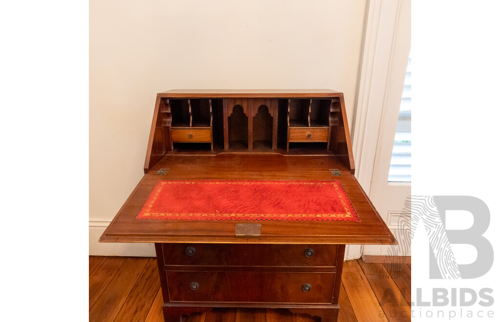 Reproduction Mahogany Drop Front Bureau