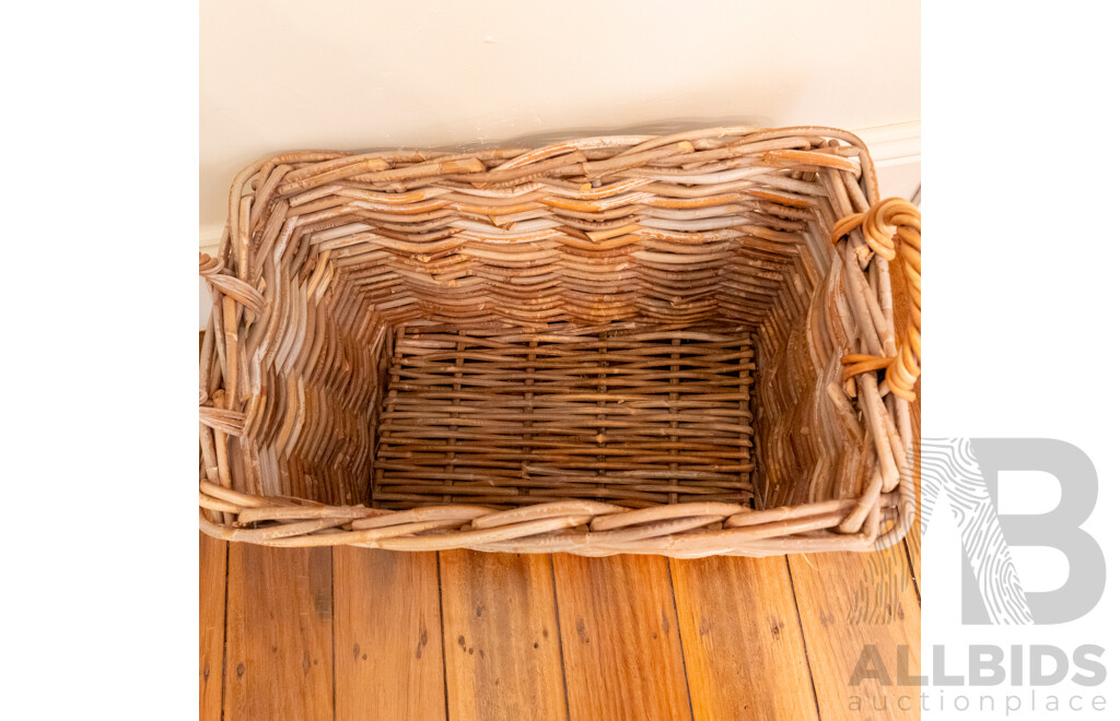 Twin Handle Cane Kindling Basket