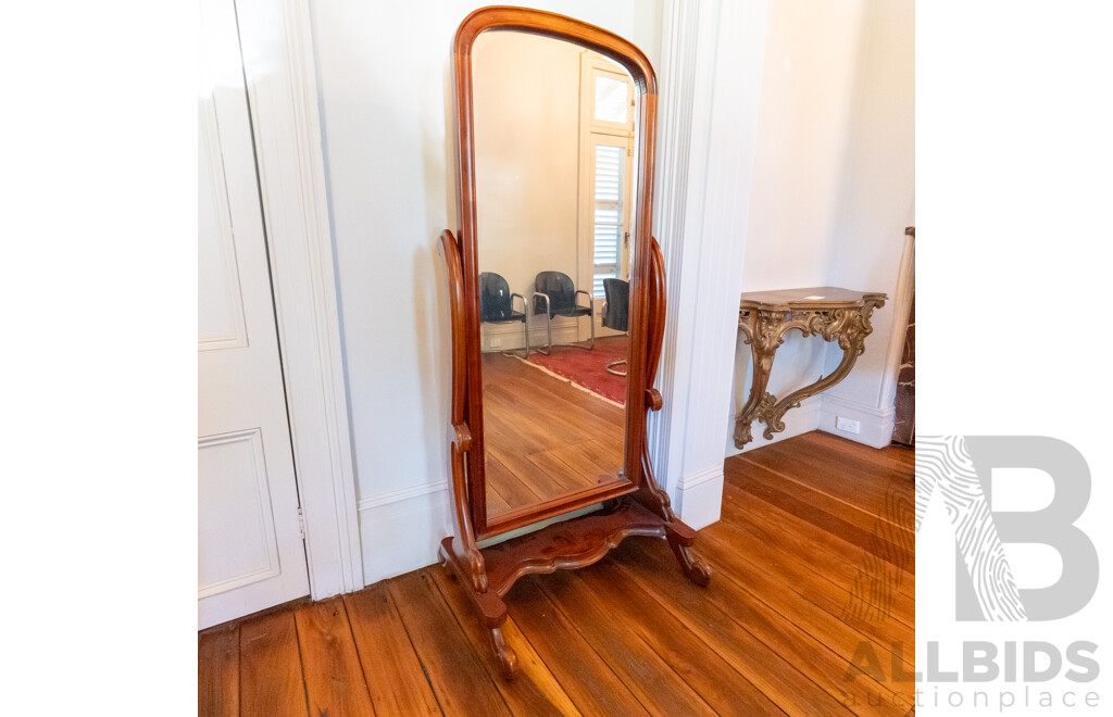 Victorian Mahogany Cheval Mirror