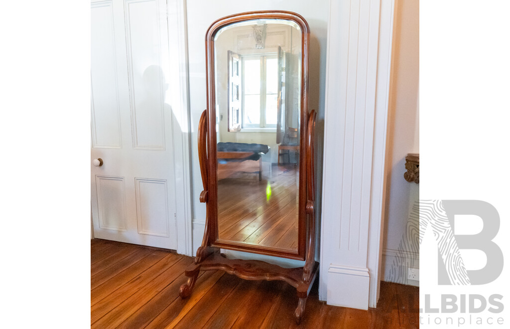 Victorian Mahogany Cheval Mirror