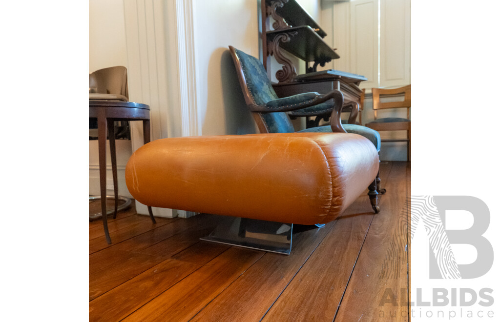 Modernist Leather Ottoman