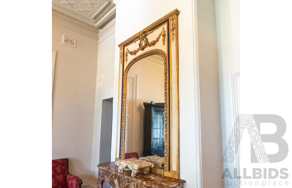 Large Antique Carved French Mirror