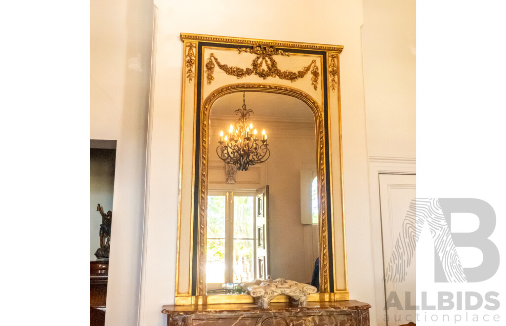 Large Antique Carved French Mirror