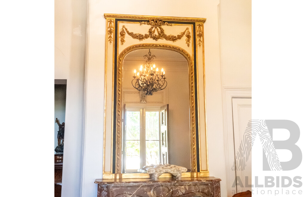 Large Antique Carved French Mirror