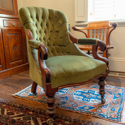 Victorian Mahogany Library Chair