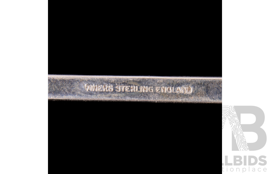 Set Eight Sterling Silver Mid Century Teaspoons, Sheffield, 1966, Weight 147Gm