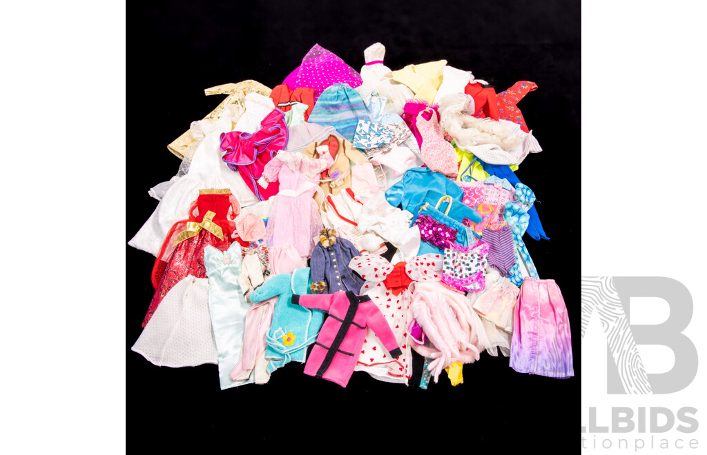 Large Collection Vintage 1970s and Beyond Barbie Dolls Clothes, Many Tagged, From Black Label to Fashion Avenue