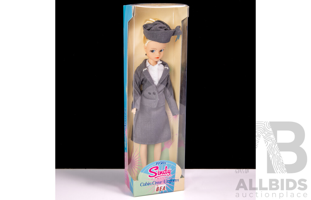 Sindy Classic Doll in Cabin Crew 1950s BOAC British Airways Uniform, Sealed New in Box, 2006