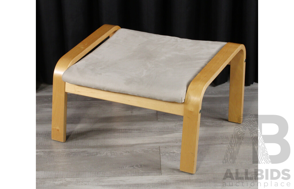 Pair of Similar Ikea Canter Lever Lounge Chairs and Single Ottoman