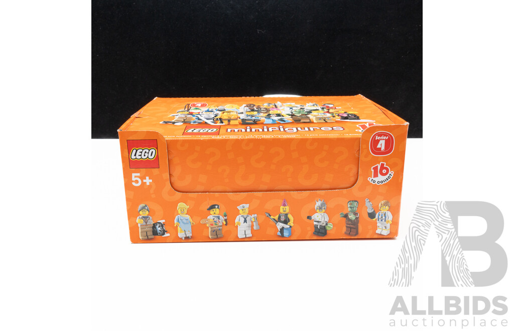 Vintage Retired LEGO Minifigure Series 4 - Punk Rocker #4 8804, Quantity 60 Sealed Minifigs in Sealed Box, Sealed New in Box