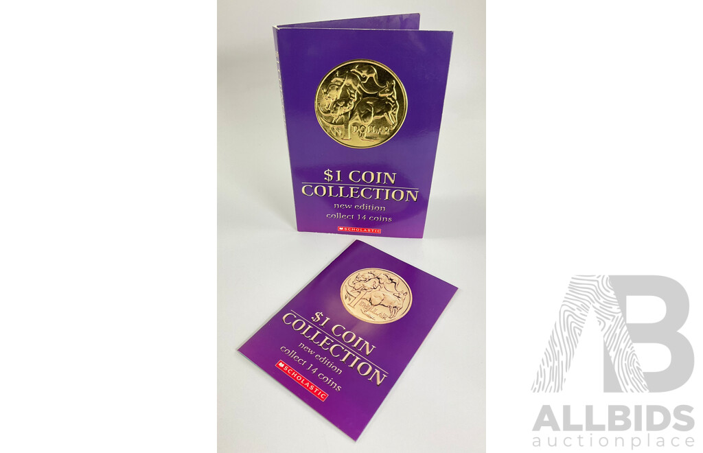 Australian Scholastic Fourteen Commemorative One Dollar Coin Collection Folder