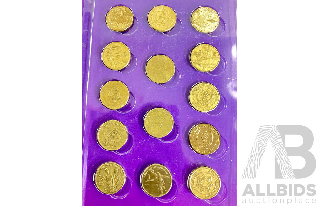 Australian Scholastic Fourteen Commemorative One Dollar Coin Collection Folder