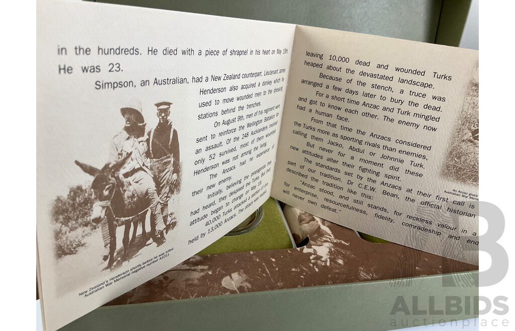 Australian RAM 1990 Two Five Dollar Coins, ANZAC Commemorative Set
