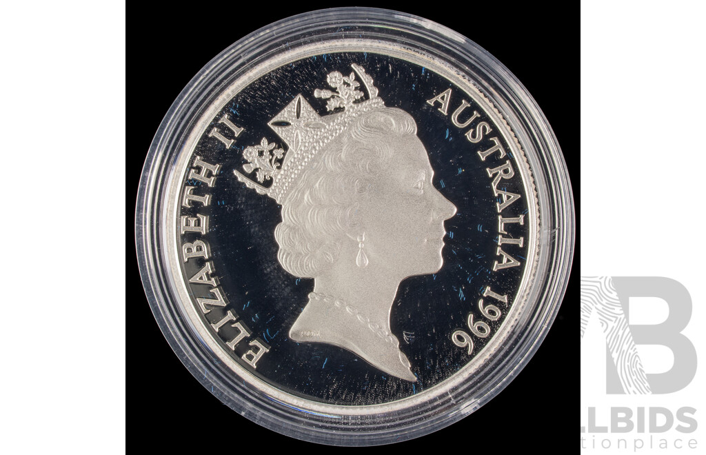 Australian RAM 1996 Silver Piedfort Proof Ten Dollar Coin, Australia's Endangered Species, Southern Right Whale .925