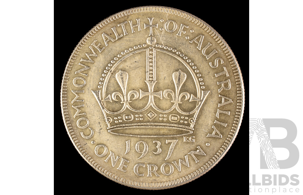 Australian 1937 KGVI Silver Crown .925