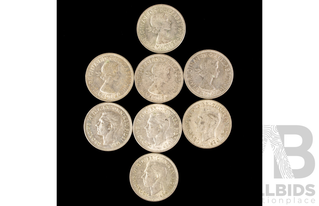 Eight Australian Commemorative Silver Florins, 1951(4) 1954(4) .500