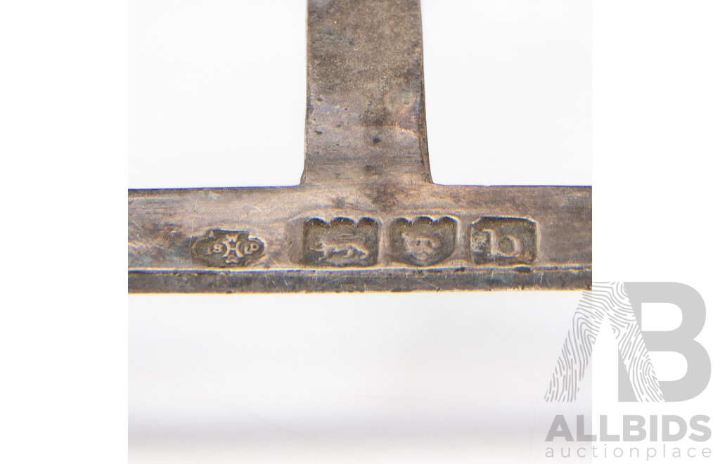 Antique Sterling Silver Toast Rack with Four Ball Feet, London 1897, Weight 107gm