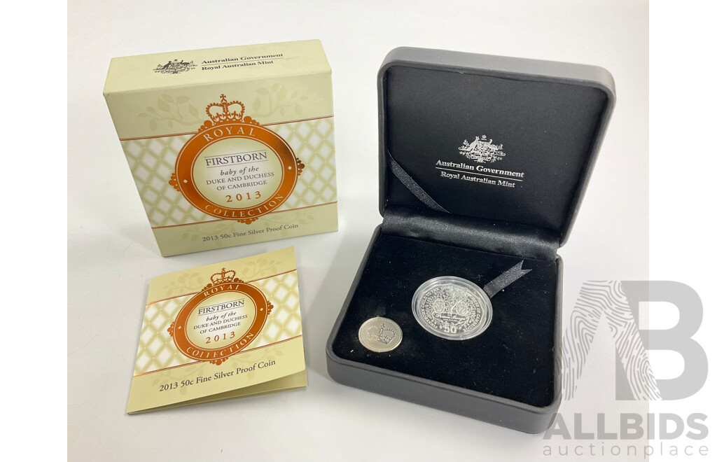 Australian RAM 2013 Silver Proof Fifty Cent Coin, First Born of Duke and Duchess of Cambridge .999