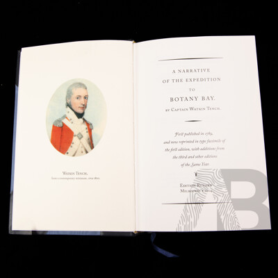Limited Edition 55 of 212, A Narrative of the Expedition to Botany Bay, Watkins Tench, Edition Renard, Gaston, Renard, Melbourne, 2004, Case Bound in Half Navy Ox Skin & Moire Cloth Sides
