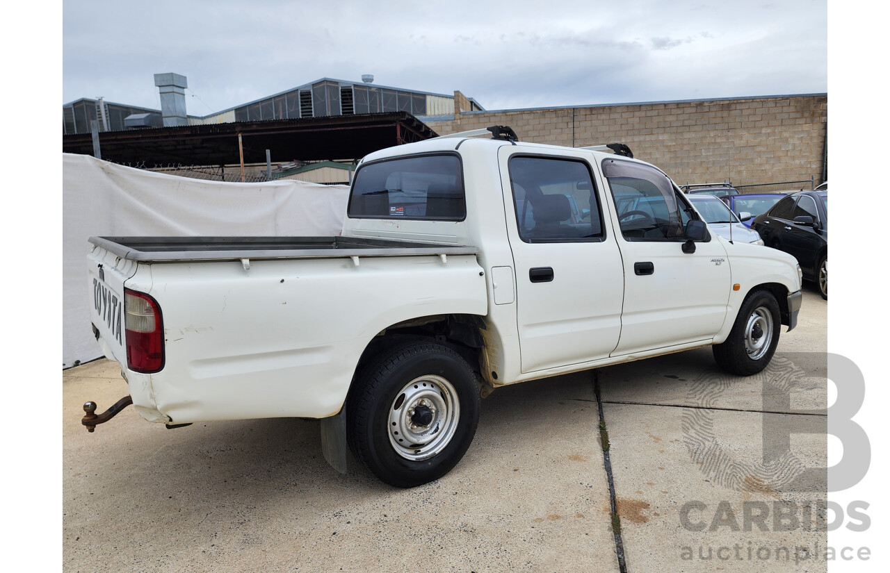 5/2000 Toyota Hilux  RZN149R Dual Cab P/Up White 2.7L