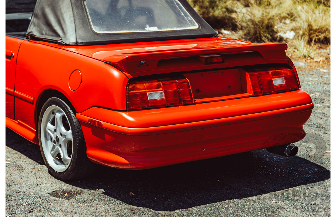 11/1989 Ford Capri Turbo SA 2d Convertible Red 1.6L